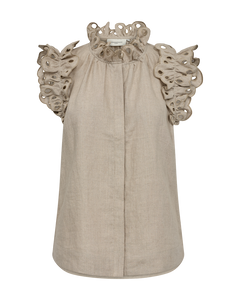 Cmnatuli - linnen shirt in beige