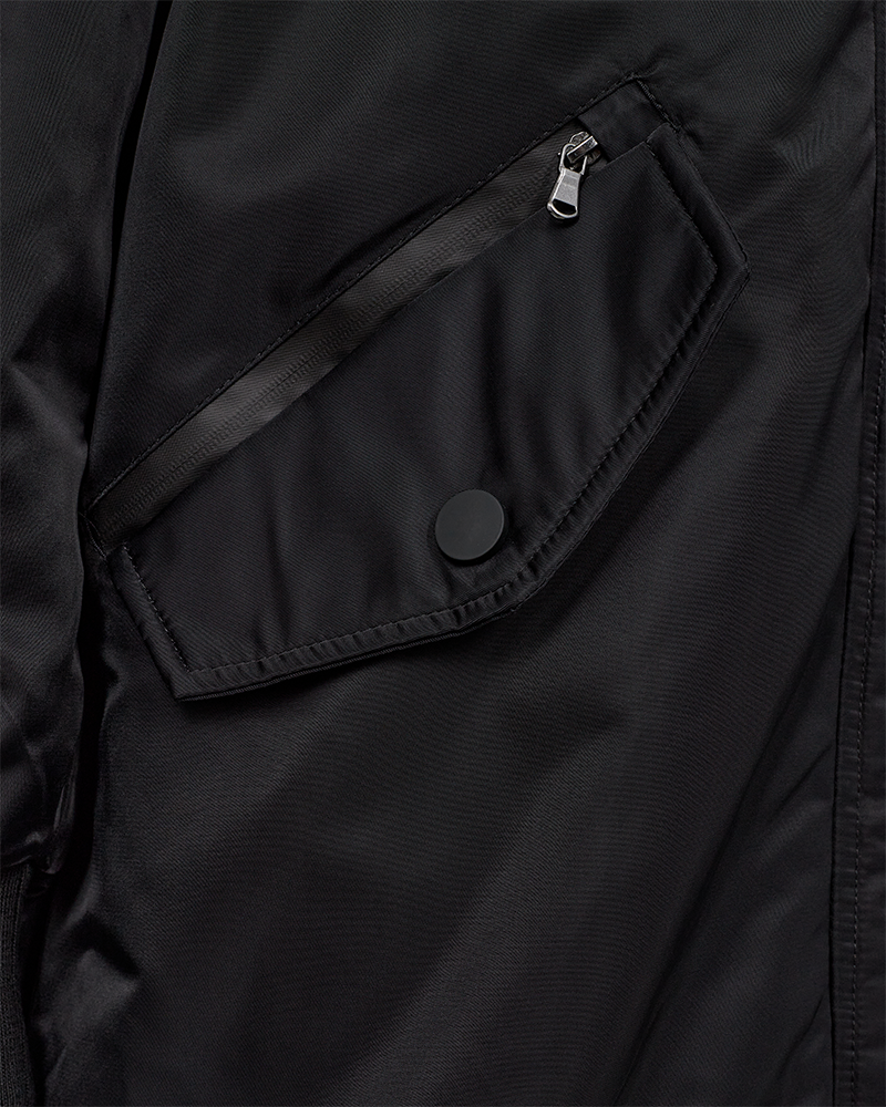 CMBOMBER - LONG BOMBER JACKET IN BLACK
