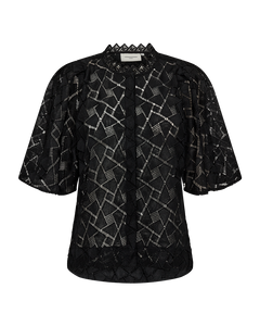 Cmmilja - shirt met korte puff mouwen in het zwart