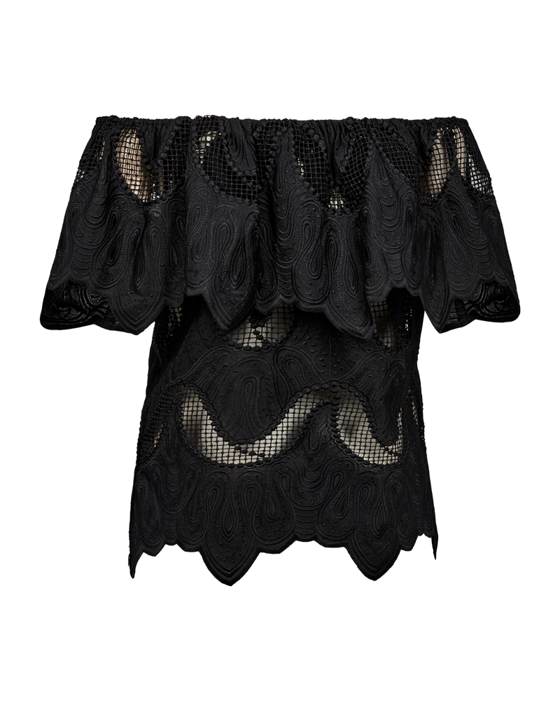 CMBOTRA - Off -shoulder top in het zwart
