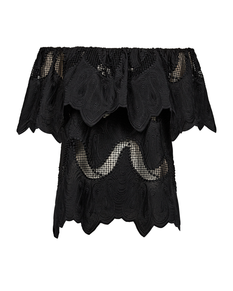 CMBOTRA - Off -shoulder top in het zwart