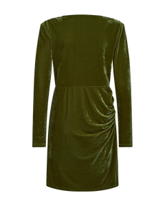 CMVELVET - SHORT VELVET DRESS IN GREEN