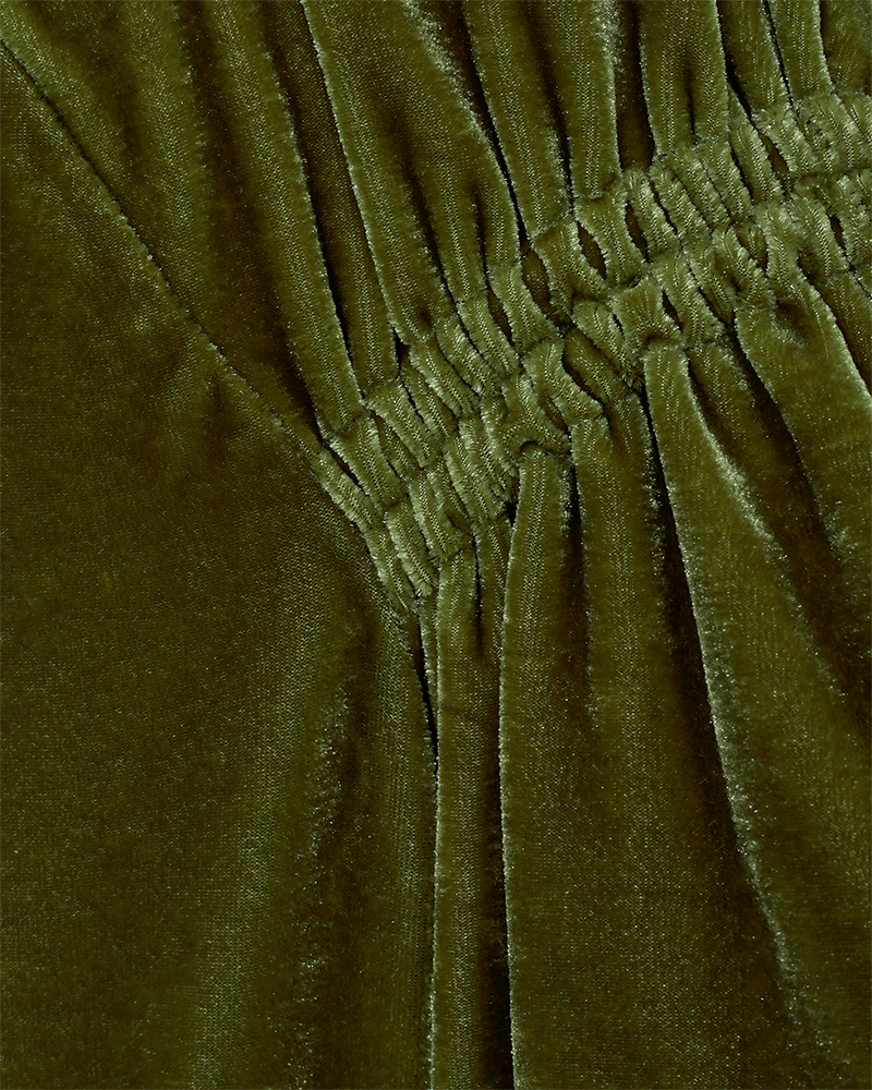 CMVELVET - SHORT VELVET DRESS IN GREEN
