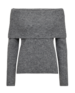 Cmibra - off -shoulder pullover in grijs