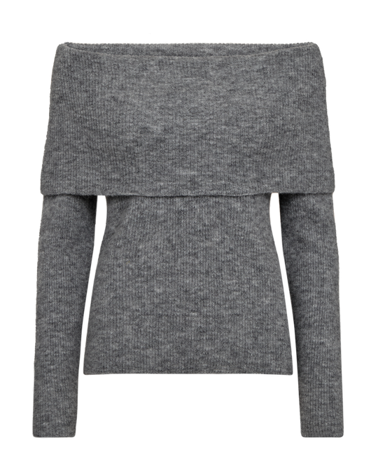 Cmibra - off -shoulder pullover in grijs