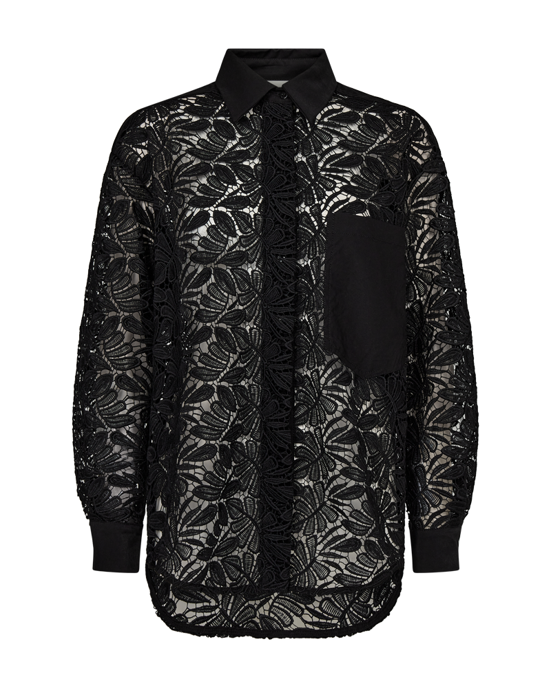 Cmtila - shirt met veters in zwart