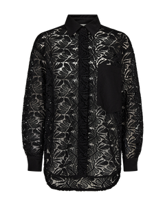 Cmtila - shirt met veters in zwart