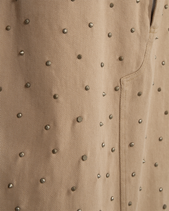 CMMETEOR - LONG DENIMSKIRT WITH STUDS IN BEIGE