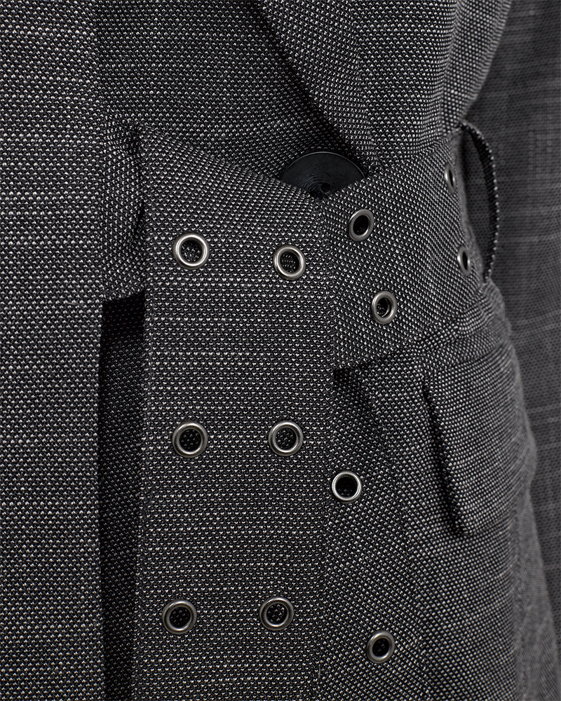 Cmtonnie - Blazer met tie -string in grijs en wit