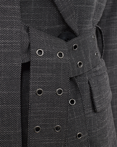 Cmtonnie - Blazer met tie -string in grijs en wit