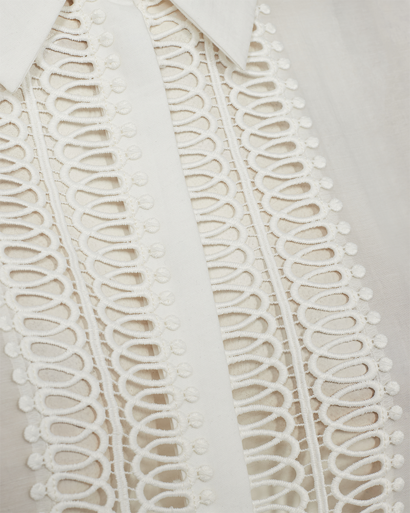 Cmultra - shirt met veters in wit, gebroken wit