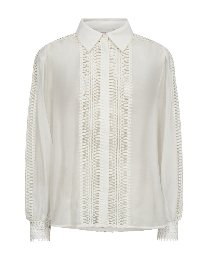Cmultra - shirt met veters in wit, gebroken wit
