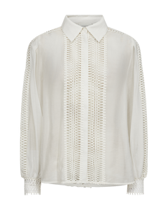 Cmultra - shirt met veters in wit, gebroken wit