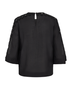 Cmmolly - blouse met veters in zwart