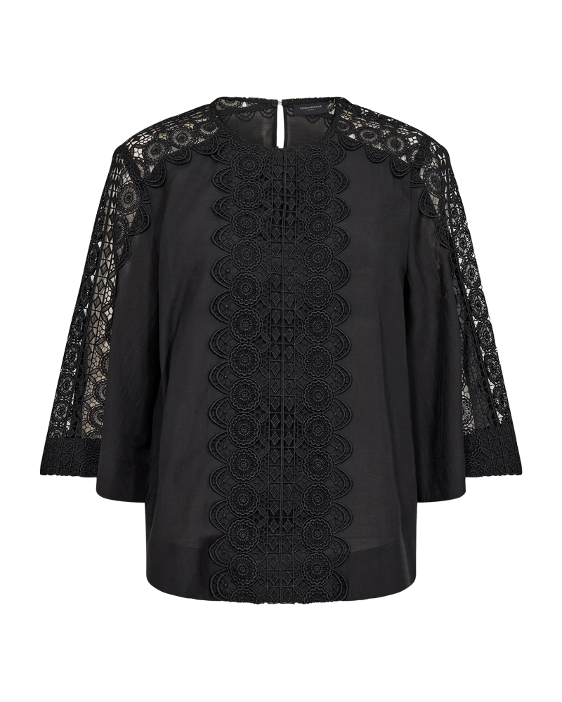 Cmmolly - blouse met veters in zwart