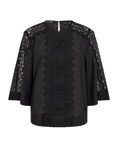Cmmolly - blouse met veters in zwart