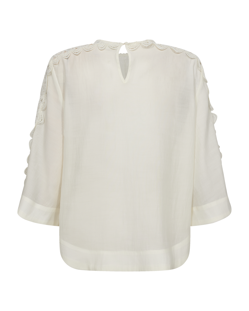 Cmmolly - blouse met veters in wit, gebroken wit