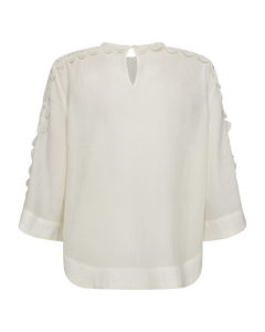 Cmmolly - blouse met veters in wit, gebroken wit