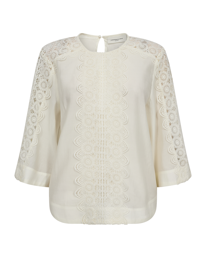 Cmmolly - blouse met veters in wit, gebroken wit
