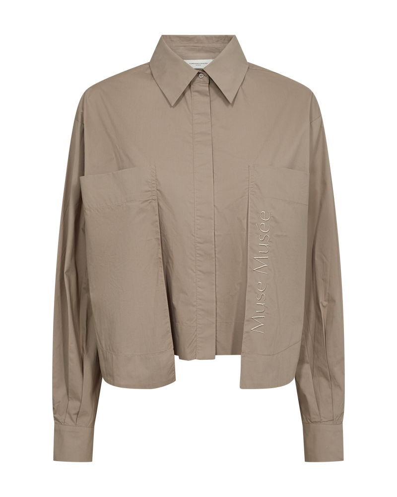 Cmblur - kort shirt met logo -details in beige