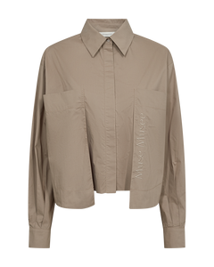 Cmblur - kort shirt met logo -details in beige