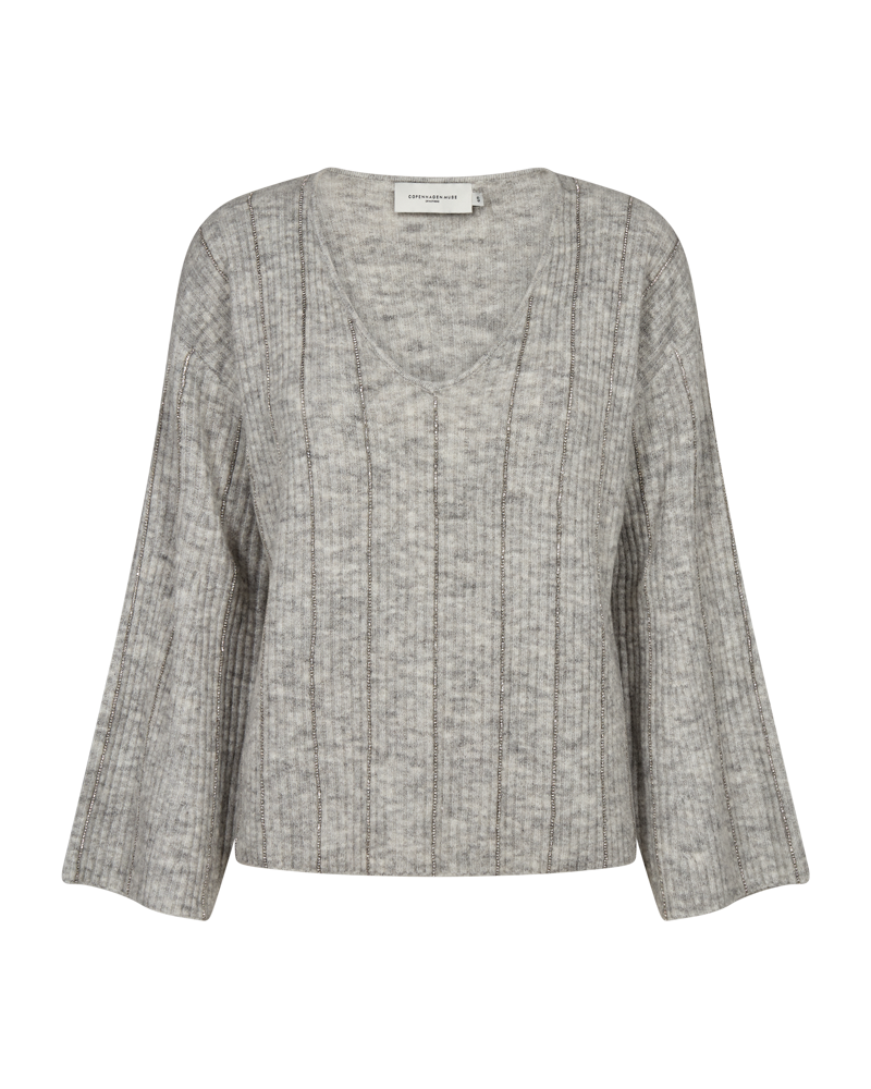 Cmibra - gebreide pullover met strass in grijs