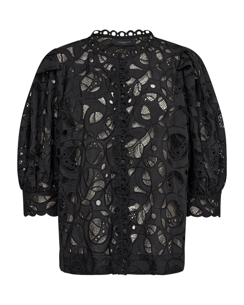 CMMALA - SHIRT WITH LACES IN BLACK