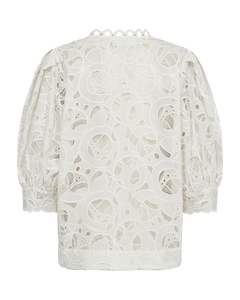 CMMALA - SHIRT WITH LACES IN WHITE,OFF-WHITE
