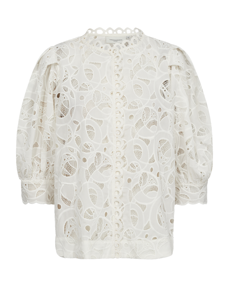 CMMALA - SHIRT WITH LACES IN WHITE,OFF-WHITE