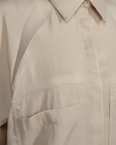 CMSILA - SHIRT WITH MESH DETAILS IN BEIGE