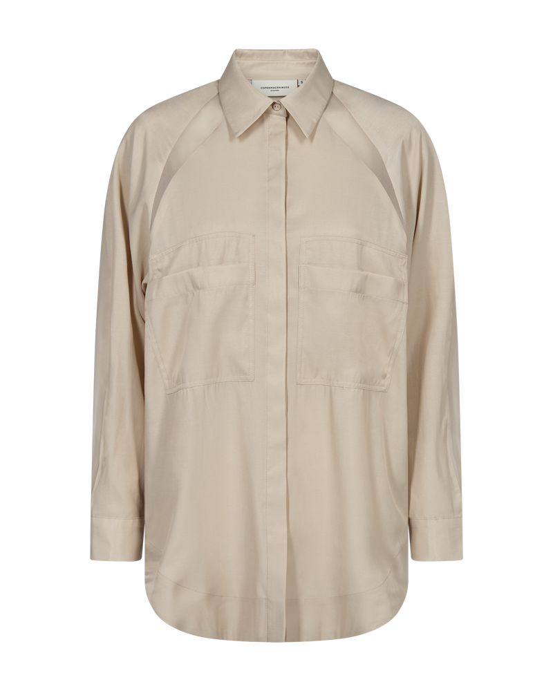 CMSILA - SHIRT WITH MESH DETAILS IN BEIGE