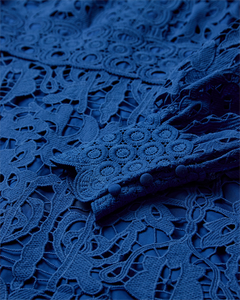 Cmlaly - jurk met kant in blauw