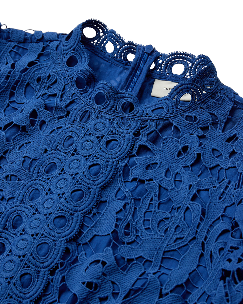 Cmlaly - jurk met kant in blauw