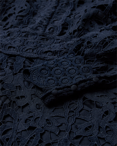 Cmlaly - jurk met kant in blauw