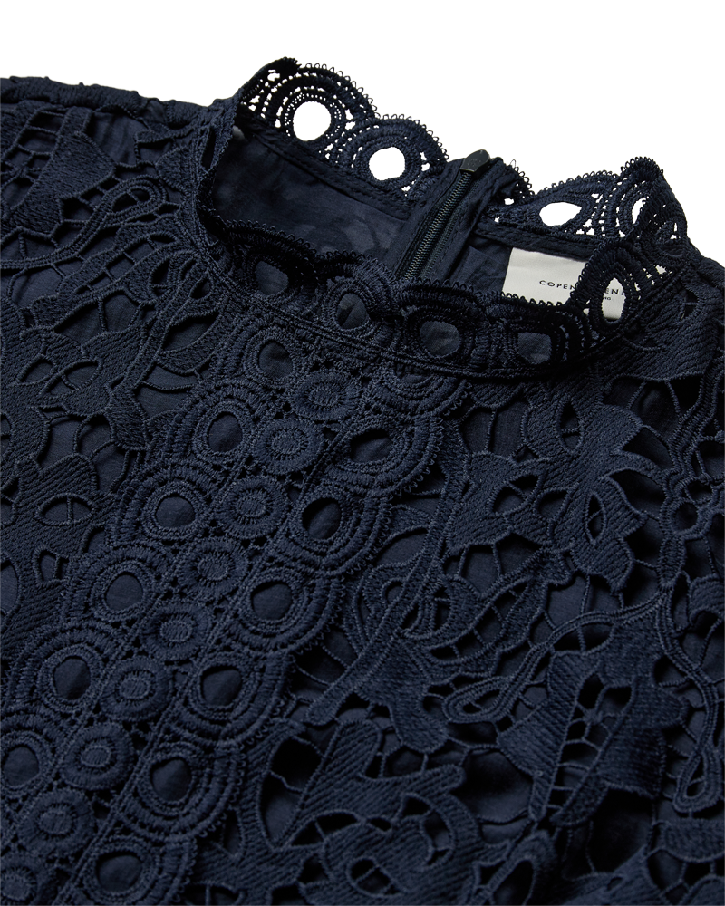 Cmlaly - jurk met kant in blauw