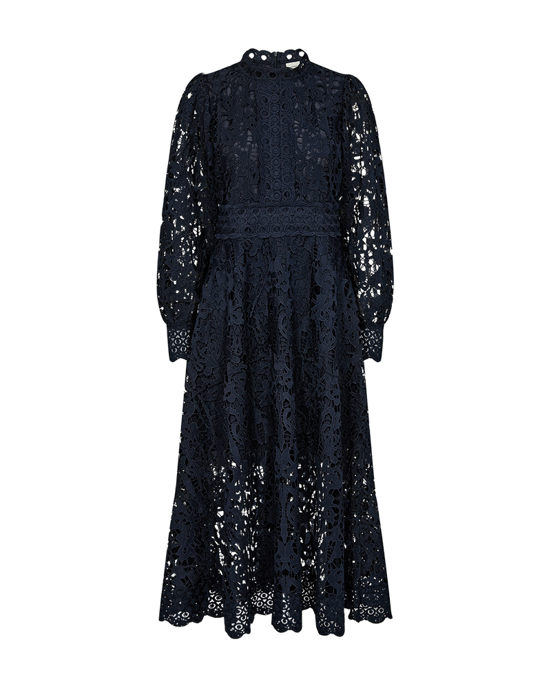 Cmlaly - jurk met kant in blauw