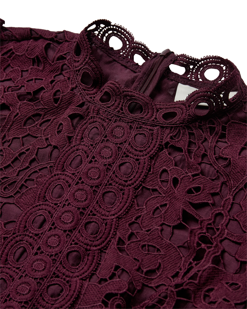 Cmlaly - jurk met kant in rood