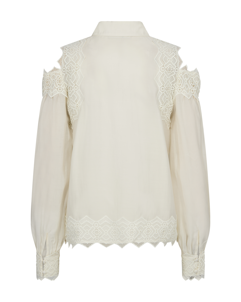 CMMOLLY - SHIRT WITH LACES IN WHITE,OFF-WHITE