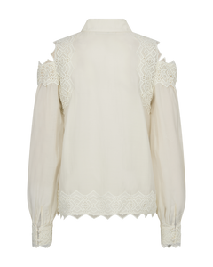 CMMOLLY - SHIRT WITH LACES IN WHITE,OFF-WHITE