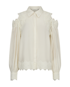 CMMOLLY - SHIRT WITH LACES IN WHITE,OFF-WHITE