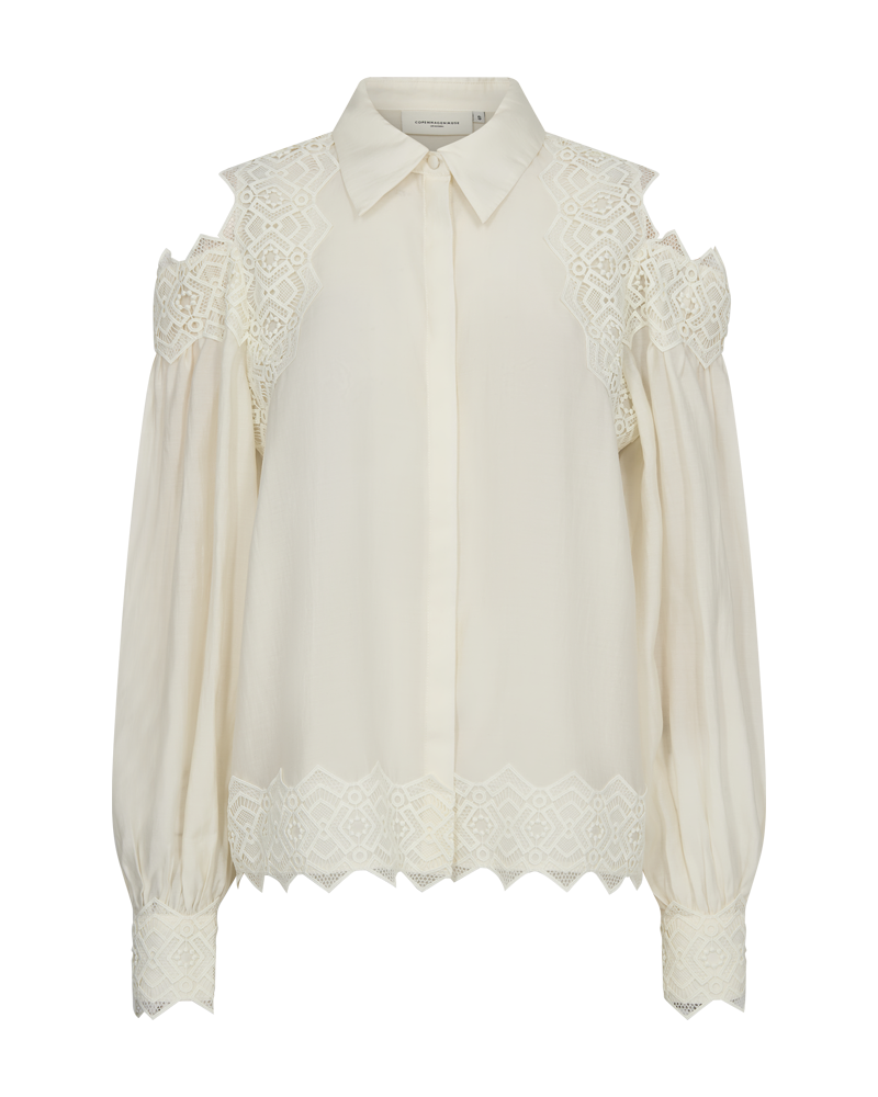 CMMOLLY - SHIRT WITH LACES IN WHITE,OFF-WHITE