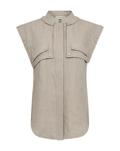 CMNATULI - LINEN SHIRT IN BEIGE
