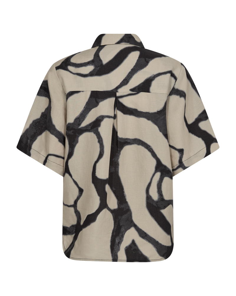 CMNATU - SHIRT WITH PRINT IN BEIGE AND BLACK