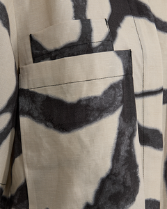 CMNATU - SHIRT WITH PRINT IN BEIGE AND BLACK