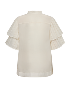 Cmbluebell - Shirt met ruches in wit, gebroken wit