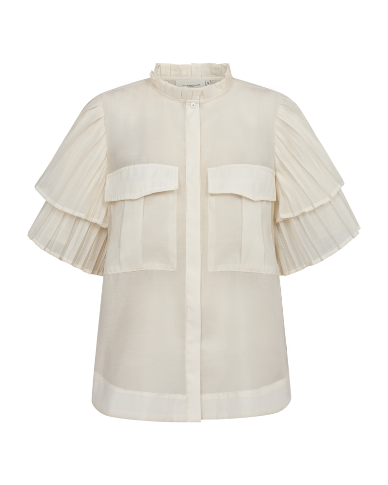 Cmbluebell - Shirt met ruches in wit, gebroken wit