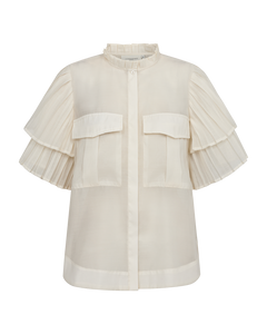 Cmbluebell - Shirt met ruches in wit, gebroken wit