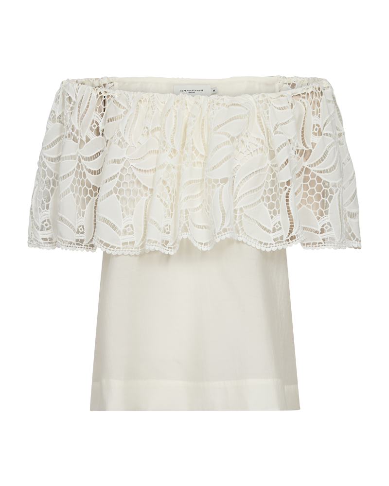 Cmmolly-off-shoulder blouse in wit, gebroken wit