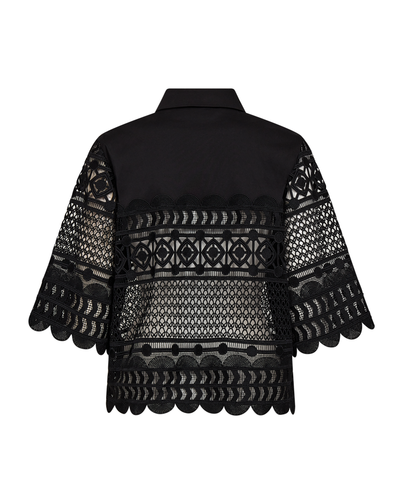 Cmvitra - shirt met veters in zwart