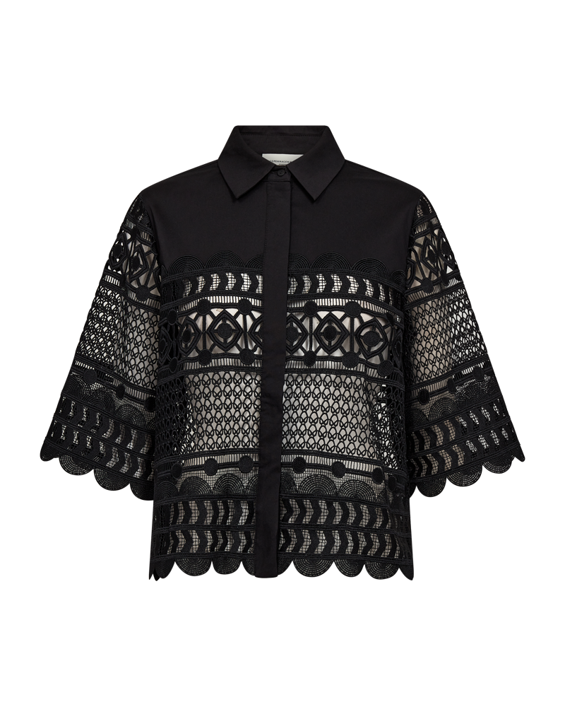 Cmvitra - shirt met veters in zwart